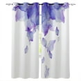 Gradient Flower Purple Modern Hall Curtains for Living Room Girl Boy