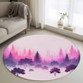 thumbnail image 1 of Gradient Forest Round Area Rugs 3 ft, Pink Purple Trees Abstract Watercolor Plant Washable Small Area Rug with Non-Slip Sturdy Edge Binding Round Front Door Mat Floor Carpet for Entryway, 1 of 9