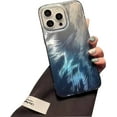 thumbnail image 1 of Gradient Foxtail Feather Pattern Laser Plating Case for iPhone Compatible with iPhone 11 Pro Max, Blue, 1 of 9