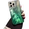 thumbnail image 1 of Gradient Foxtail Feather Pattern Laser Plating Case for iPhone Compatible with iPhone 13 Pro Max, Green, 1 of 9