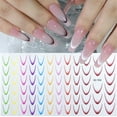 thumbnail image 1 of Gradient French Line Nail Art Stickers - Self-Adhesive Curved Stripes Nail Decals, French Tips Guides Designs for DIY Manicure, 1 of 4