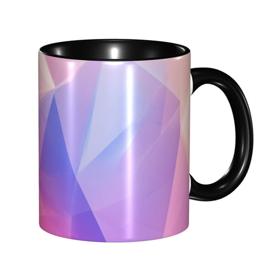 Gradient Geometric Abstract Coffee Mug Fun Custom Ceramic Mugs 11oz Black