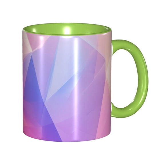 Gradient Geometric Abstract Coffee Mug Fun Custom Ceramic Mugs 11oz Green