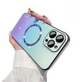 thumbnail image 1 of Gradient Glass Magnetic Phone case with Glass Back Panel, Silicone Frame, Reserved Lanyard Hole, Drop-Proof, for iPhone 15 14 13 12 Pro Max Plus Phone Case (P1,iPhone 12 Pro Max), 1 of 8