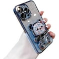 thumbnail image 1 of Gradient Glitter Bead Bear Phone Case, Hidden Stand, Silicone Material, Cartoon Cute Style for iPhone 14 13 12 11 Pro Max Plus XS XR 7 8 SE Phone Case (Blue,iPhone 11), 1 of 8
