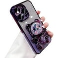 thumbnail image 1 of Gradient Glitter Bead Bear Phone Case, Hidden Stand, Silicone Material, Cartoon Cute Style for iPhone 14 13 12 11 Pro Max Plus XS XR 7 8 SE Phone Case (Purple,iPhone 14 Pro Max), 1 of 7