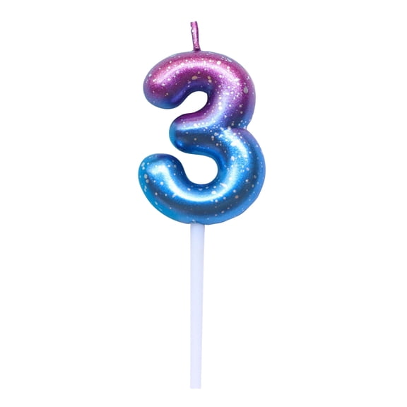 Gradient Glitter Birthday Candle – Elegant Cake Topper with Sturdy Pick, Safe Slow-Burning Sparkle Decoration for Parties & Celebrations