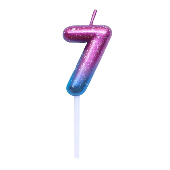 Gradient Glitter Digital Candle H, Birthday Cake Topper Decoration With Sturdy Pick, Safe Burning For Parties, Anniversaries, Celebrations, 1-Pack