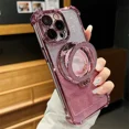 thumbnail image 1 of Gradient Glitter for Magsafe Quicksand Bracket Phone Case for iPhone 16 ProMax 15 14 13 12 11 Pro Max Plus Anti-fall Stand Cover Pink For iPhone 12 ProMax, 1 of 6