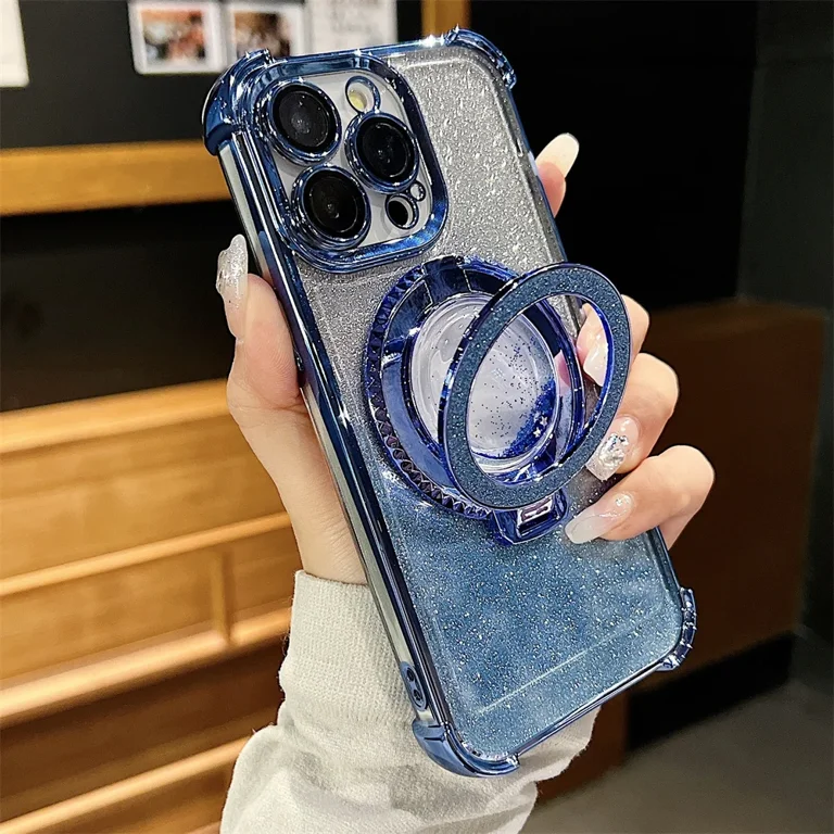 Gradient Glitter for Magsafe Quicksand Bracket Phone Case for