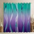 thumbnail image 1 of Gradient Gradient Teal to Purple 30%-50% Blackout Curtains Ombre Curtains & Drapes,Spiral Silver Print Wave Striped Pattern 2 Panels 52"Wx84"L Curtains,Abstract Art Room Decor Aesthetic, 1 of 6