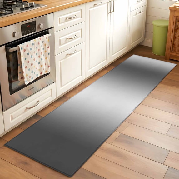 Gradient Gray Black Runner Rugs 2x6 ft Modern Abstract Minimalist Grey Ocean Beach Washable Hallway Rugs Non-Slip Floor Mats Absorbent Carpet Bedside Runners for Bedroom Kitchen Bathroom Laundry Room