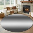 thumbnail image 1 of Gradient Gray Round Living Room Rugs 8 ft, Modern Minimalist Black Gray Ocean Beach Washable Large Area Rug with Non-Slip Sturdy Edge Binding Round Carpet for Dining Room Kitchen Office, 1 of 9