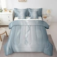 Gradient Gray White Bed in a Bag King Size Comforter Set 7 Pieces