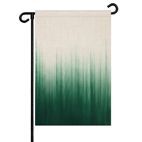 Gradient Green Garden Flag 12x18 Inch Modern Abstract Watercolor Green Forest Leaf Linen Double Sided Small Decorative Garden Flags for Outside, Outdoor Yard Porch Lawn Decoration