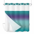 thumbnail image 1 of Gradient Green No Hook Shower Curtain with Snap in Liner Modern Minimalist Green Purple Ocean Beach Waterproof Bathroom Shower Curtain with See Through Top Window for Bathtub 72" x 72", 1 of 9