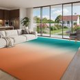 Gradient Green Orange Area Rug 5'x7', Non-Slip Washable Rectangle Large ...