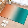 thumbnail image 1 of Gradient Green Orange Washable Small Entryway Area Rugs 2'x3', Modern Abstract Minimalist Teal Brown Ocean Beach Low Pile Throw Rug Non-Slip Sturdy Edge Binding Carpet for Front Door Floor Room Entry, 1 of 9