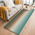 thumbnail image 1 of Gradient Green Washable Runner Rugs 2'x6', Modern Minimalist Green Brown Ocean Beach Low Pile Throw Entryway Rug Non-Slip Sturdy Edge Binding Carpet for Indoor Bedside Entrance Bedside, 1 of 9