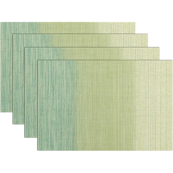Gradient Green Woven Placemats Set of 4 Place Mats Indoor Outdoor