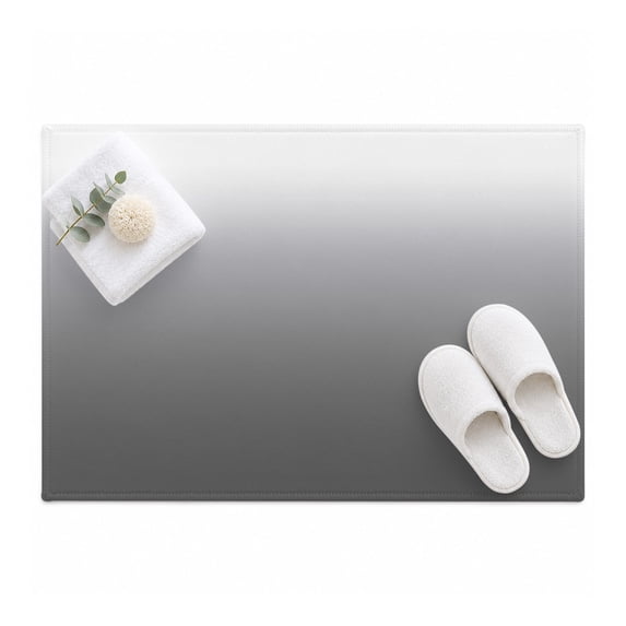 Gradient Grey Area Rug 2'x3', Mat Non-Slip Silicone Backing Machine ...