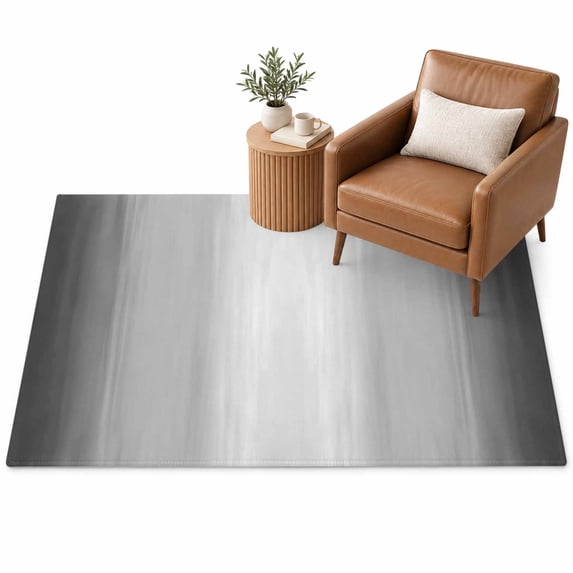 Gradient Grey Area Rug 4'x6', Modern Abstract Grey White Ombre Soft Mat ...