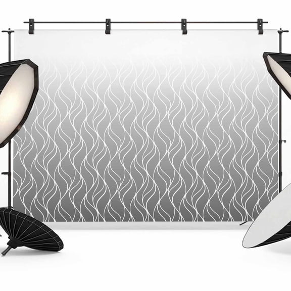 Gradient Grey Photography Backdrop 8x6FT, Abstract Morocco Grey Curved Lines Photo Backdrops, Background for Photography Studio Photo Studio Background, Back Drop for Photoshoot