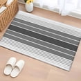 thumbnail image 1 of Gradient Grey Striped Bathroom Mats 2x3 FT, Non Slip Small Kitchen Mat, Simple Farm Stripes Minimalist Washable Soft Backed Front Door Throw Rugs Non-Shedding Indoor Outdoor Doormat for Entryway Sink, 1 of 8