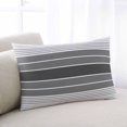 thumbnail image 1 of Gradient Grey Striped Throw Pillow Cover, Pillowcase Protectors with Zipper, Breathable Decorative Lumbar Pillow Case Cover, Simple Farm Stripes Minimalist Pillow Shams for Couch Sofa 16x24Inch, 1 of 8