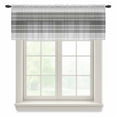 thumbnail image 1 of Gradient Grey Striped Valance Curtains for Kitchen/Living Room/Bathroom/Bedroom Window, Rod Pocket Small Topper Half Short Window Curtains Voile Sheer Scarf, Simple Farm Stripes Minimalist 42"x12", 1 of 8