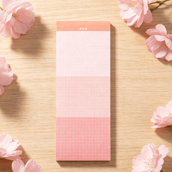 Gradient Grid Long Sticky Notes, 50 Sheets Per Pad 91×256mm Pastel Vertical Self-Adhesive Memo Pads, for Planner Schǒ-ǒl Annotating To-Do Lists
