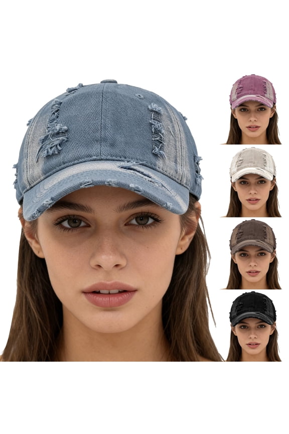 Gradient Hole Baseball Cap, Men's American Style Cap, Trendy Soft Top Hat, Distressed Baseball Hat Spring Fall Winter Daily Wear, Street Fashion Matching, Holiday Gift, Casual Outing Beige