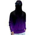 thumbnail image 1 of Gradient Hooded Long Sleeve Shirt for Men UPF 50+ Sun Protection Fishing Hiking Quick Dry Athletic Top Out Summer Sports Wear Cooling Purple XL, 1 of 5