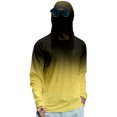 thumbnail image 1 of Gradient Hooded Long Sleeve Shirt for Men UPF 50+ Sun Protection Fishing Hiking Quick Dry Athletic Top Out Summer Sports Wear Cooling Yellow XL, 1 of 5