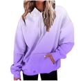 thumbnail image 1 of Gradient Hoodies for Womens Fall Winter Ultra Soft Textured Long Sleeve Sweatshirt Relaxed Fit Lounge Warm Blouses Drawstring Adjustable Thermal Fleece Sweater Hooded with Kangaroo Pocket, 1 of 5