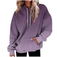 thumbnail image 1 of Gradient Hoodies for Womens Fall Winter Ultra Soft Textured Long Sleeve Sweatshirt Relaxed Fit Lounge Warm Blouses Drawstring Adjustable Thermal Fleece Sweater Hooded with Kangaroo Pocket, 1 of 5