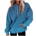 thumbnail image 1 of Gradient Hoodies for Womens Fall Winter Ultra Soft Textured Long Sleeve Sweatshirt Relaxed Fit Lounge Warm Blouses Drawstring Adjustable Thermal Fleece Sweater Hooded with Kangaroo Pocket, 1 of 5