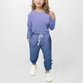 thumbnail image 1 of Gradient Jogger Sets for Kids Girls 2 Piece Loungewear Outfits with Matching Crewneck Sweatshirt and Sweatpants Suits New Two Piece Outfits for Girls Sweatsuits Fall Purple 5-6 Years, 1 of 5