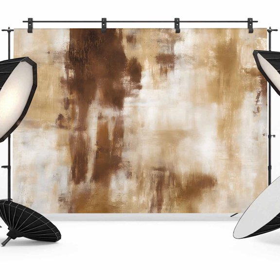Gradient Khaki Brown Photography Backdrop 7x5FT, Abstract Vintage Brown Khaki Oil Painting Photo Backdrops, Background for Photography Studio Photo Studio Background, Back Drop for Photoshoot