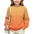 thumbnail image 1 of Gradient Knit Sweater for Girls Boys Crew Neck Long Sleeve Fall Winter Casual Pullover,5-16Years, 1 of 7