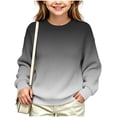 thumbnail image 1 of Gradient Knit Sweater for Girls Boys Crew Neck Long Sleeve Fall Winter Casual Pullover,5-16Years, 1 of 7