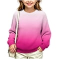 thumbnail image 1 of Gradient Knit Sweater for Girls Boys Crew Neck Long Sleeve Fall Winter Casual Pullover,5-16Years, 1 of 7