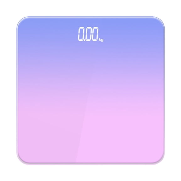 Gradient LED Digital Bathroom Scale - Tempered Glass Smart Weight Scale with Body Fat & Water Percentage Analysis, Large LCD Display (Purple)