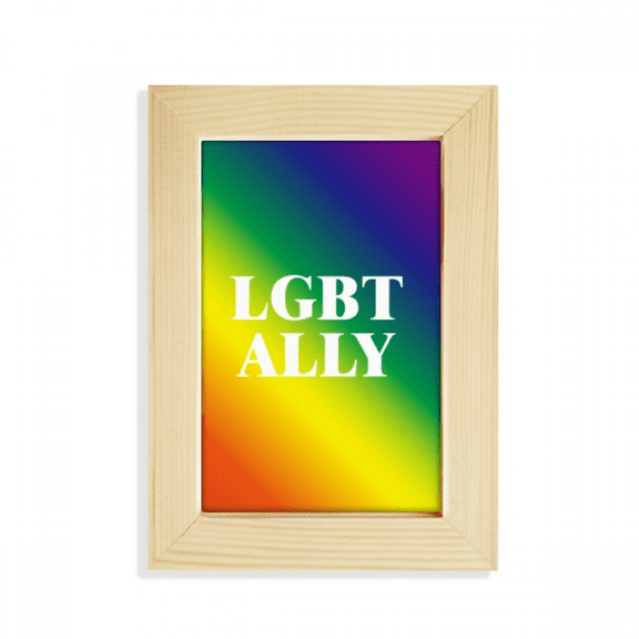Gradient LGBT Ally Rainbow Desktop Display Photo Frame Picture Art Painting 5x7 inch