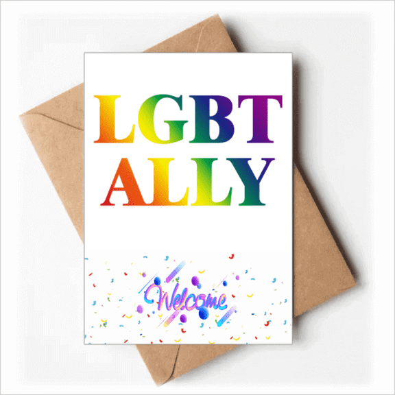 Gradient LGBT Ally Rainbow Welcome Back Greeting Cards Envelopes Blank