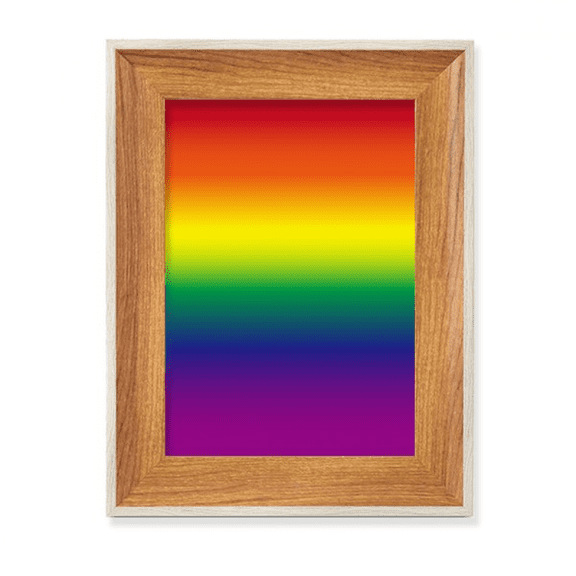 Gradient LGBT Rainbow Desktop Wooden Photo Frame Display Picture Art Painting Multiple Sets
