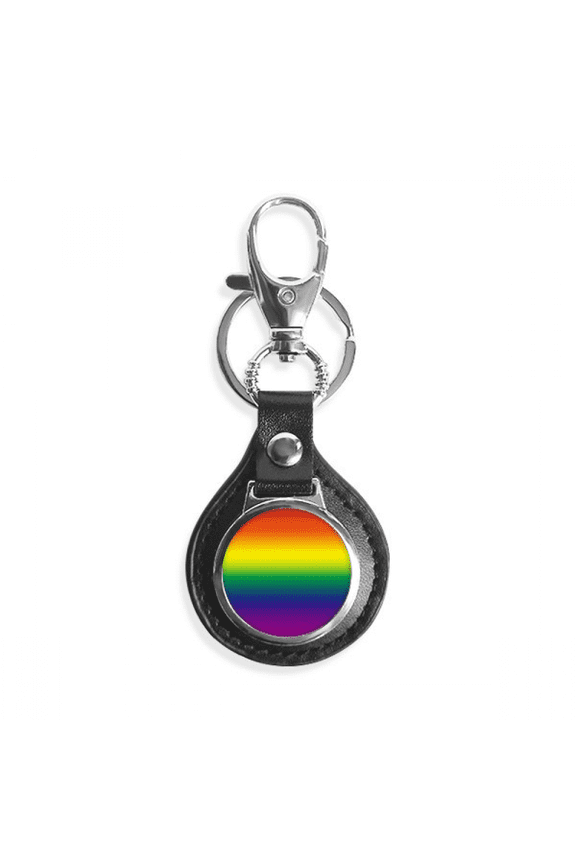 Gradient LGBT Rainbow Key Link Chain Ring Keyholder Finder Hook Metal