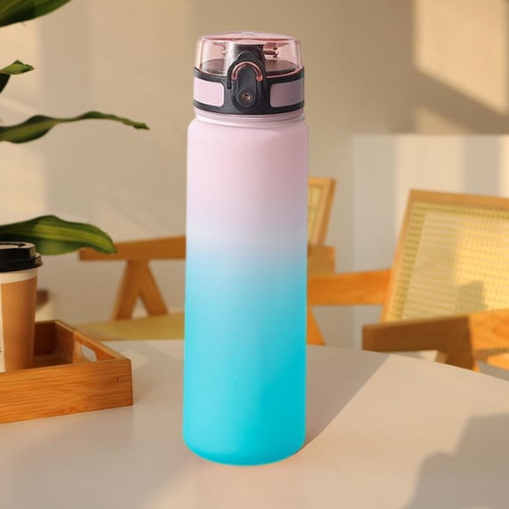 Gradient Large Capacity Outdoor Sports Cup 28oz Plastic Tumbler with Leak-Proof Locking Lid & Built-In Filter - BPA-Free, High-Temperature Resistant Water Bottle for Gym, Office, Travel