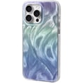 thumbnail image 1 of Gradient Laser Curly Wavy Texture Aesthetic TPU Case Compatible with iPhone Case (iPhone 15 Pro,Purple-Green), 1 of 7