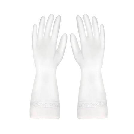 Gradient Latex Gloves,White Size M for Durable Use